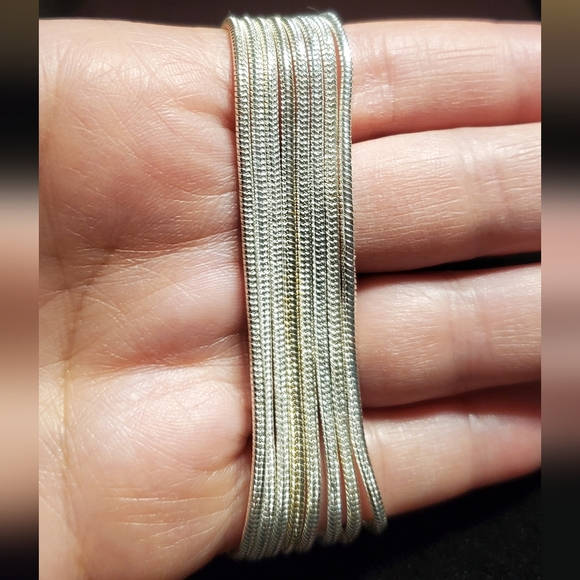 Silver Multi-Strand 'Liquid Silver' Chain Bracelet Magnetic Closure - Picture 1 of 5